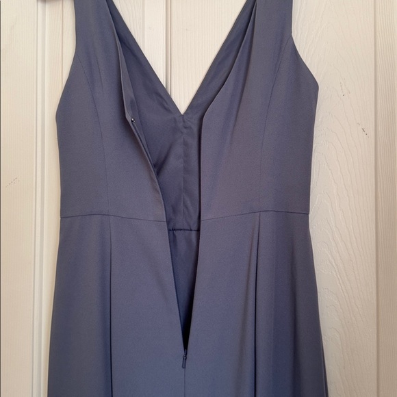 Amsale Sydney Slate V-Neck Maxi Bridesmaid Formal Prom Dress size 4 - Picture 4 of 10